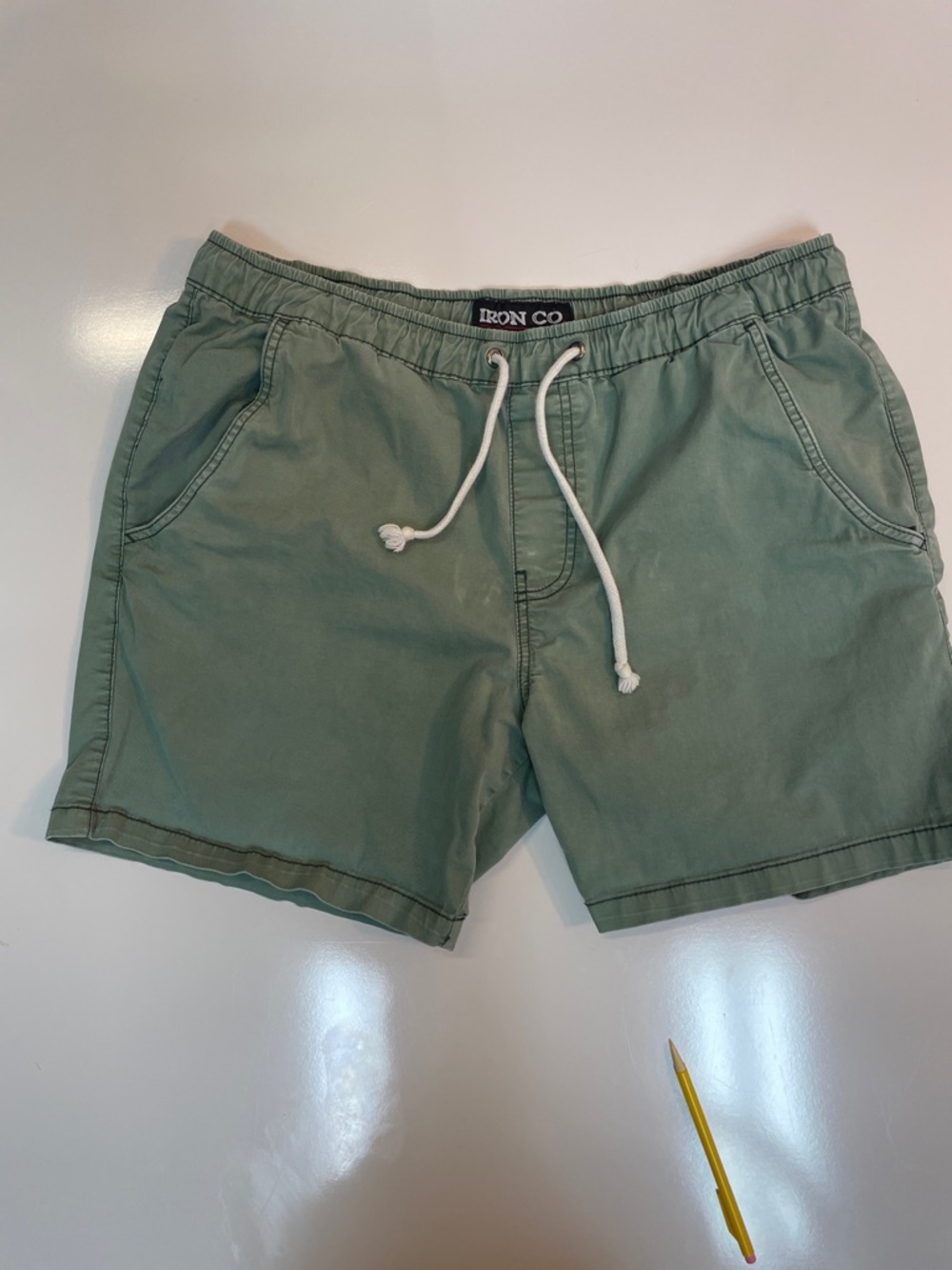 Men's Olive Green Drawstring Shorts